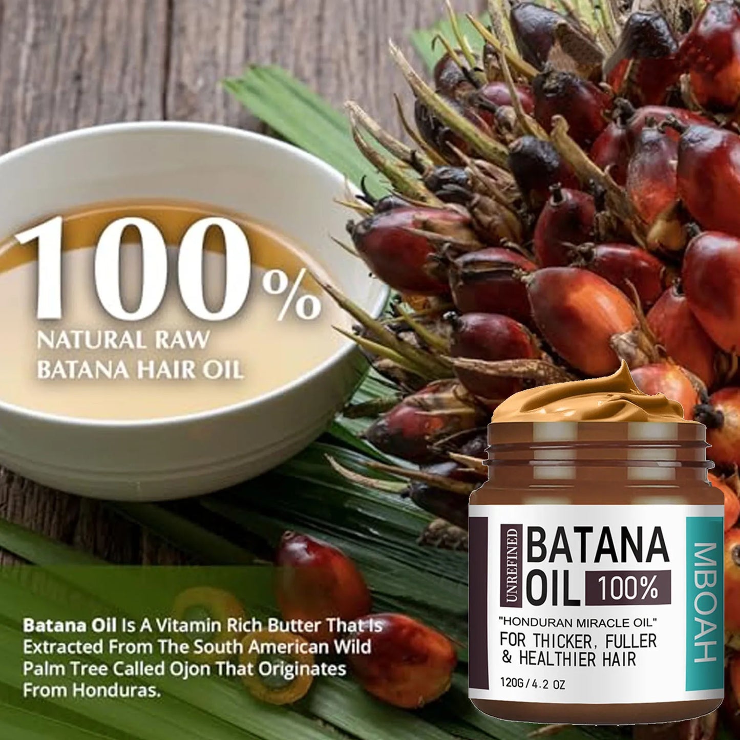 100% Batana Oil from Honduras - Get Fuller, Thicker, Healthier Hair - Great Men Conditioner Haircare Silky - Hair Nutrition oil
