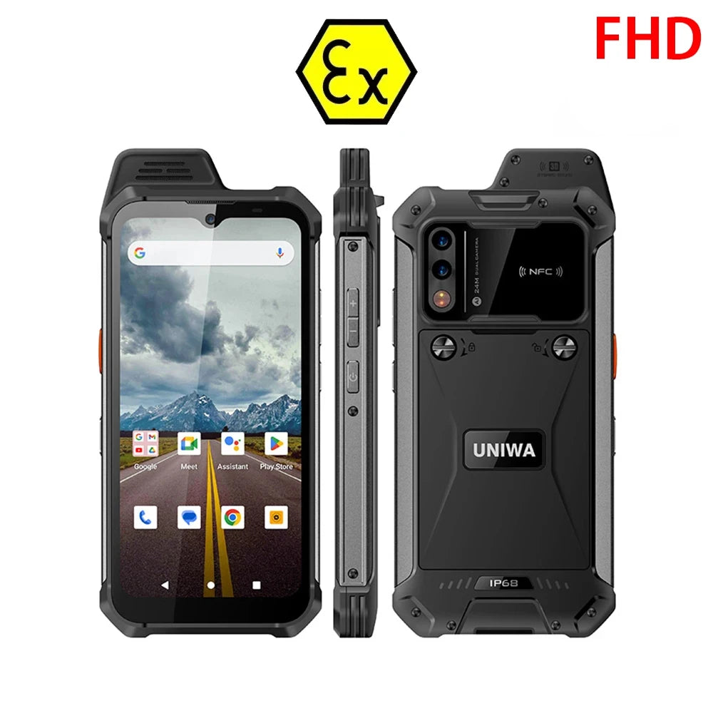 UNIWA W999 ATEX Explosion Rugged Smartphone Waterproof Walkie Talkie Helio G99 8GB+128GB 6.3“ FHD 4400mAh Andriod 13 Cell Phone