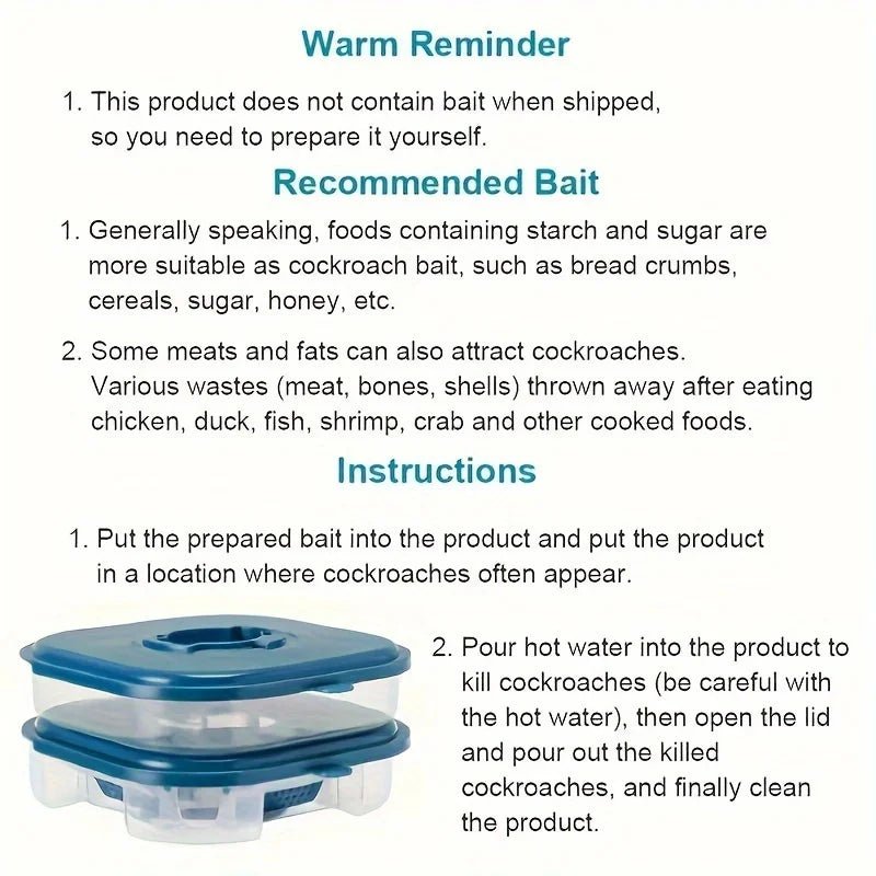 Efficient No - Bait Cockroach Trap - Reusable Insect & Pest Control Box for Roaches, Spiders, Ants Household Gadgets Catching Box - The Discount Plug