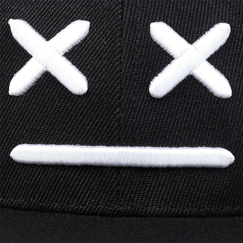Fashion XX Smiling Face Embroidery Baseball Cap Cotton snapback Hats Adjustable Hip Hop Sport Hats Men Women Outdoor Sun hats - The Discount Plug