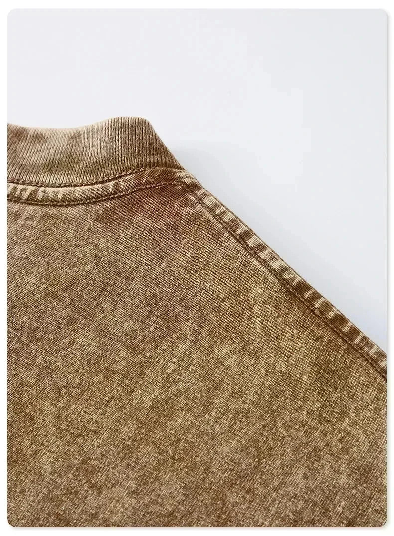 Men's T-shirt, pure cotton short - sleeved, men's T-shirt, washed, loose fit, pure cotton shirt - The Discount Plug