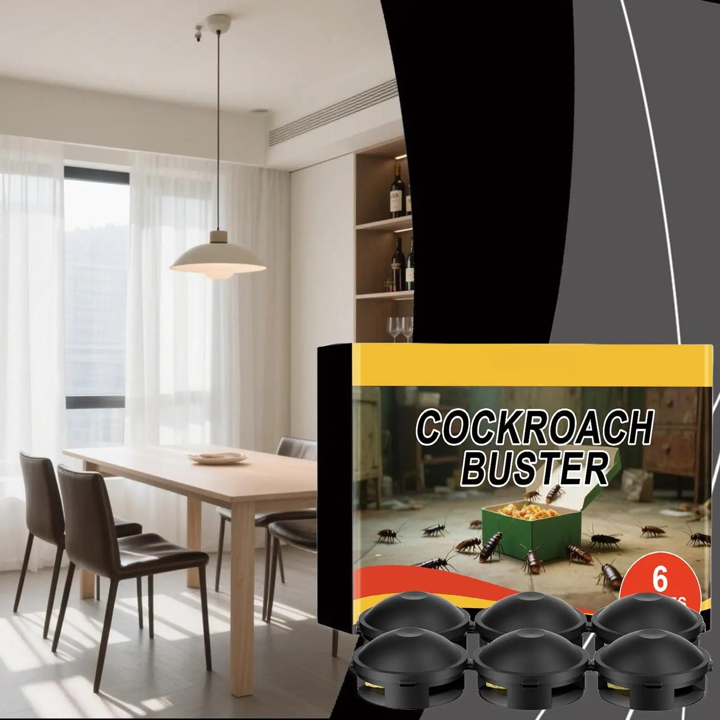 Roach Bait Cockroach Attractant for Home Noxious Animal Control Supplies for Bathroom Kitchen Backyard Break Room Community - The Discount Plug