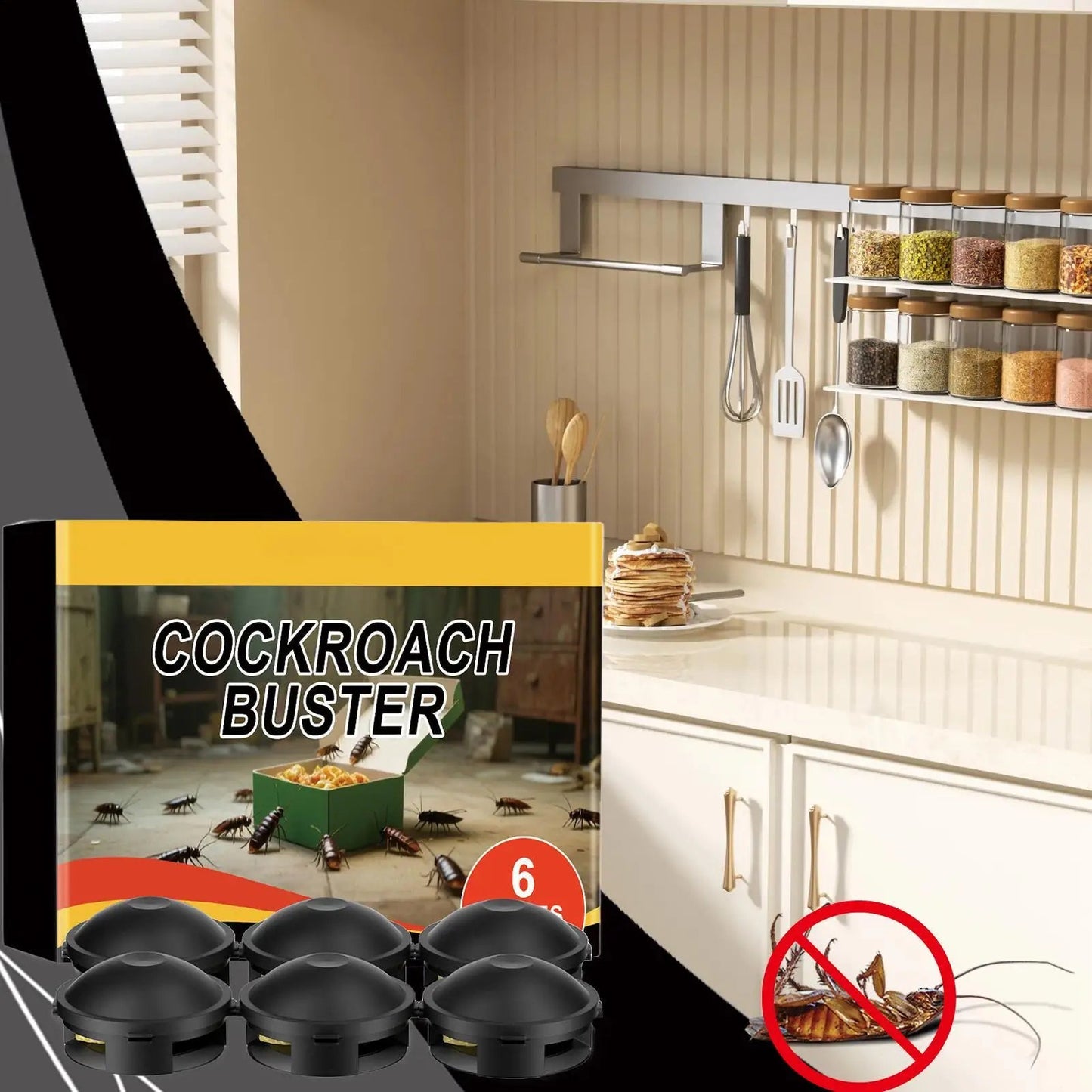 Roach Bait Cockroach Attractant for Home Noxious Animal Control Supplies for Bathroom Kitchen Backyard Break Room Community - The Discount Plug