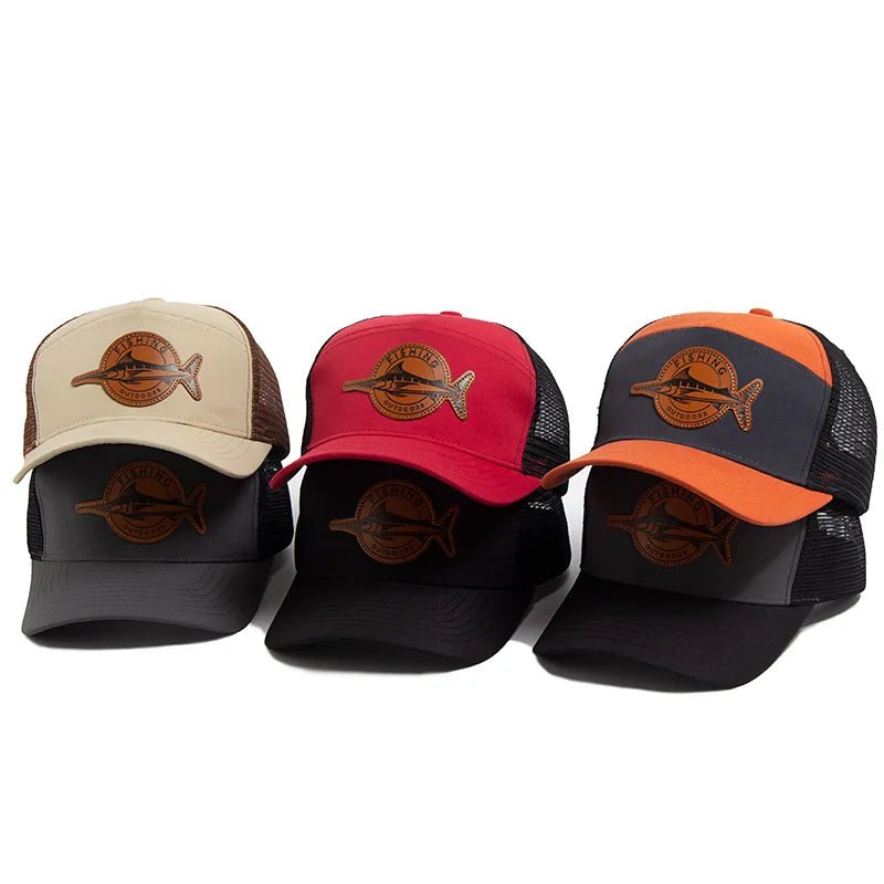 Shark Leather Label Men's Baseball Cap Casual 7 Panel Style Trucker Hat Fashion Hip Hop Mesh Caps Summer Women Visor Hats Unisex - The Discount Plug