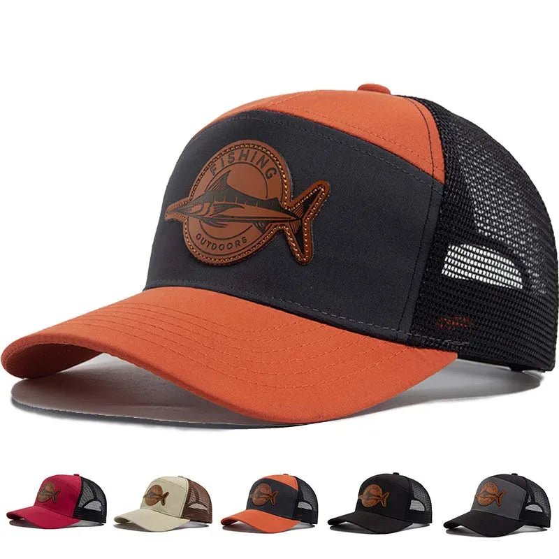 Shark Leather Label Men's Baseball Cap Casual 7 Panel Style Trucker Hat Fashion Hip Hop Mesh Caps Summer Women Visor Hats Unisex - The Discount Plug