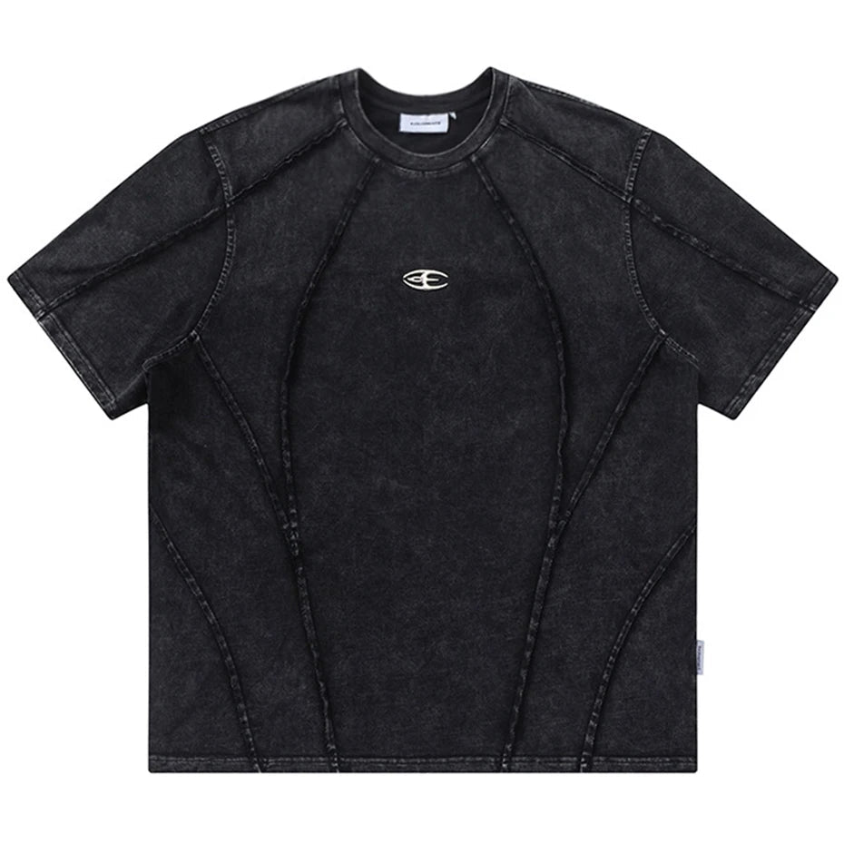 Streetwear Patchwork T-shirts Hip Hop Harajuku Oversized Tee Shirt 2025 Men Fashion Punk Y2K T Shirts Black Loose Tshirt Top - The Discount Plug