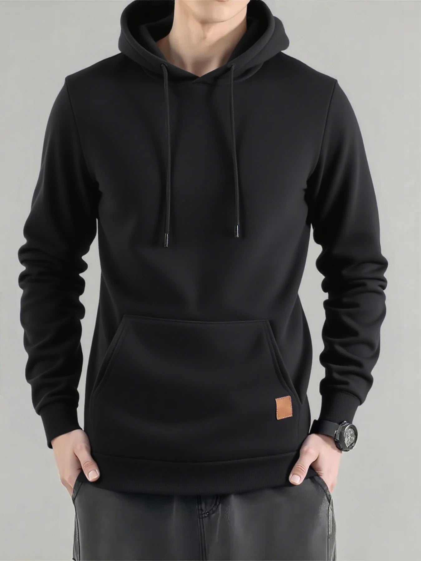 Sweatshirt New Spring Autumn Streetwear Fashion Outwear Men's Solid Color Hooded Hoodies Casual Loose Fleece Coats Men Clothing - The Discount Plug