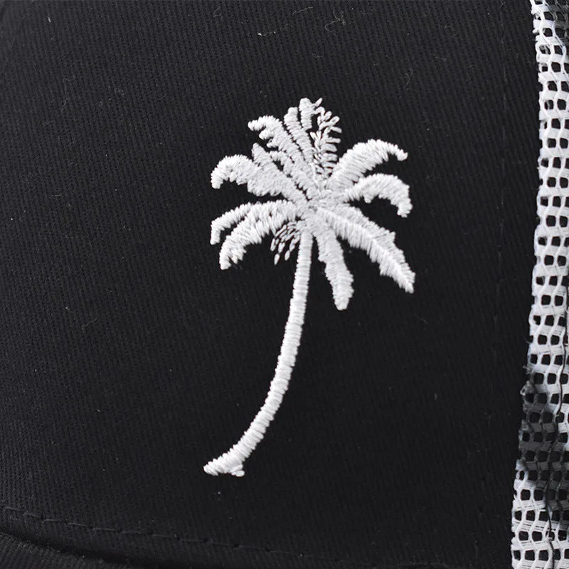 Unisex Adjustable Baseball Cap Coconut Tree Pattern Outdoor Summer Trucker Hat Streetwear Cap For Men And Women Snapback Hats - The Discount Plug