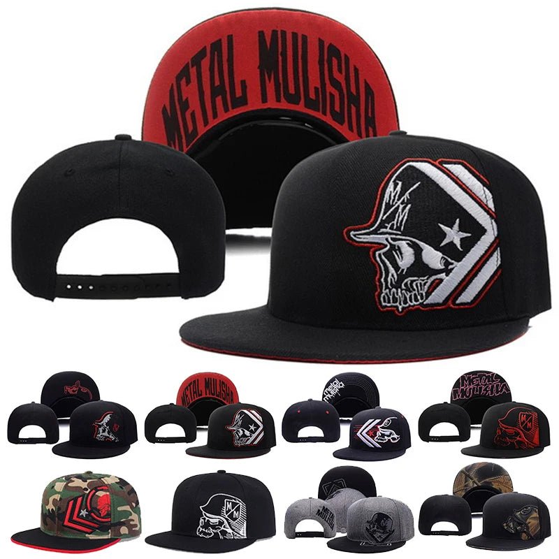 Unisex Skeleton Embroidery Baseball Cap Women Outdoor Sports Flat Hats Men Fashion Men Hip Hop Snapback Caps Sunscreen Hat - The Discount Plug