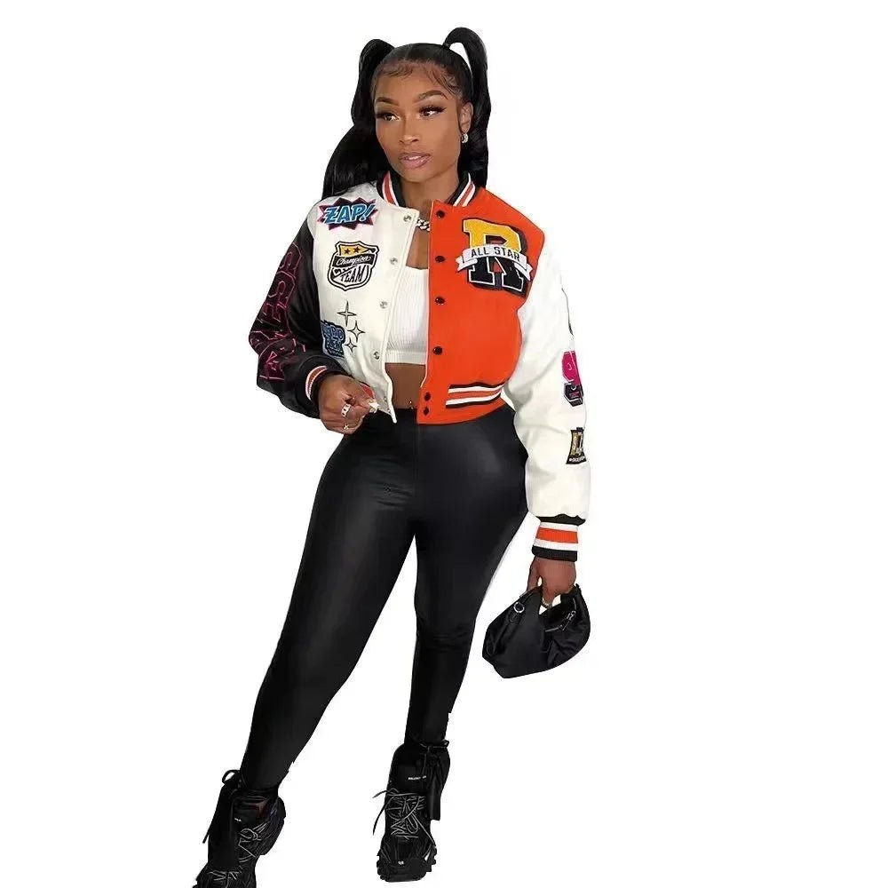 WB9121 Women's Screw Thread Ballpark Jacket Crew Neck Regular Fit Spring Autumn New Style Clothing From China Mainland - The Discount Plug