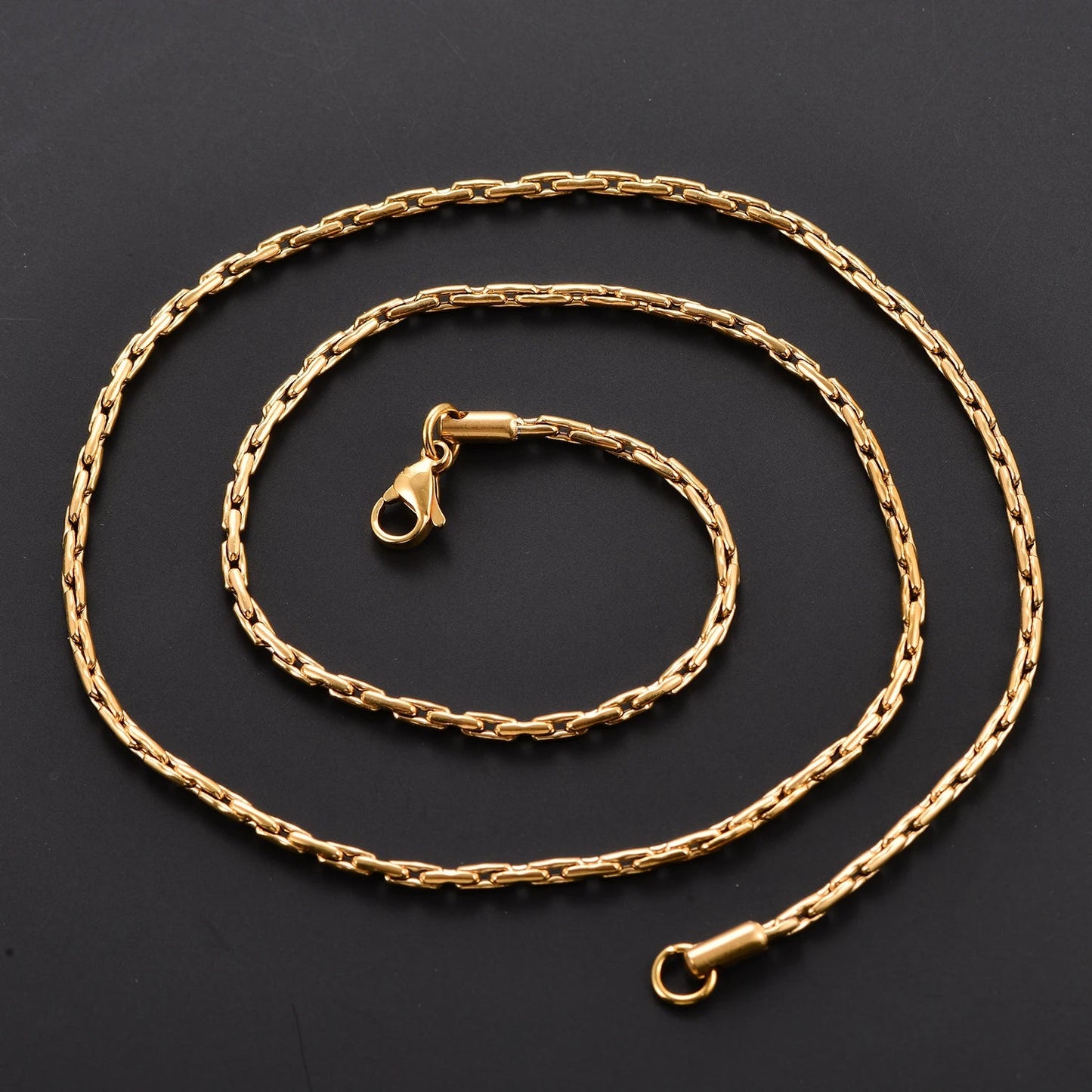 0.6/0.8/1/1.2/1.8/2.3mm Stainless Steel Gold Color Vertikal Tiny Chain Women Men's Necklace Party Gift Jewelry - The Discount Plug