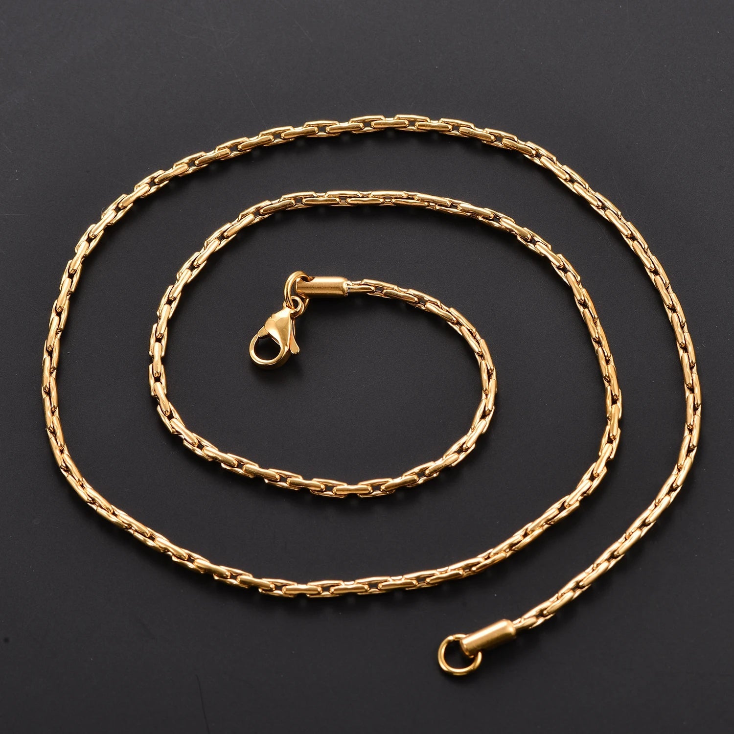 0.6/0.8/1/1.2/1.8/2.3mm Stainless Steel Gold Color Vertikal Tiny Chain Women Men's Necklace Party Gift Jewelry - The Discount Plug