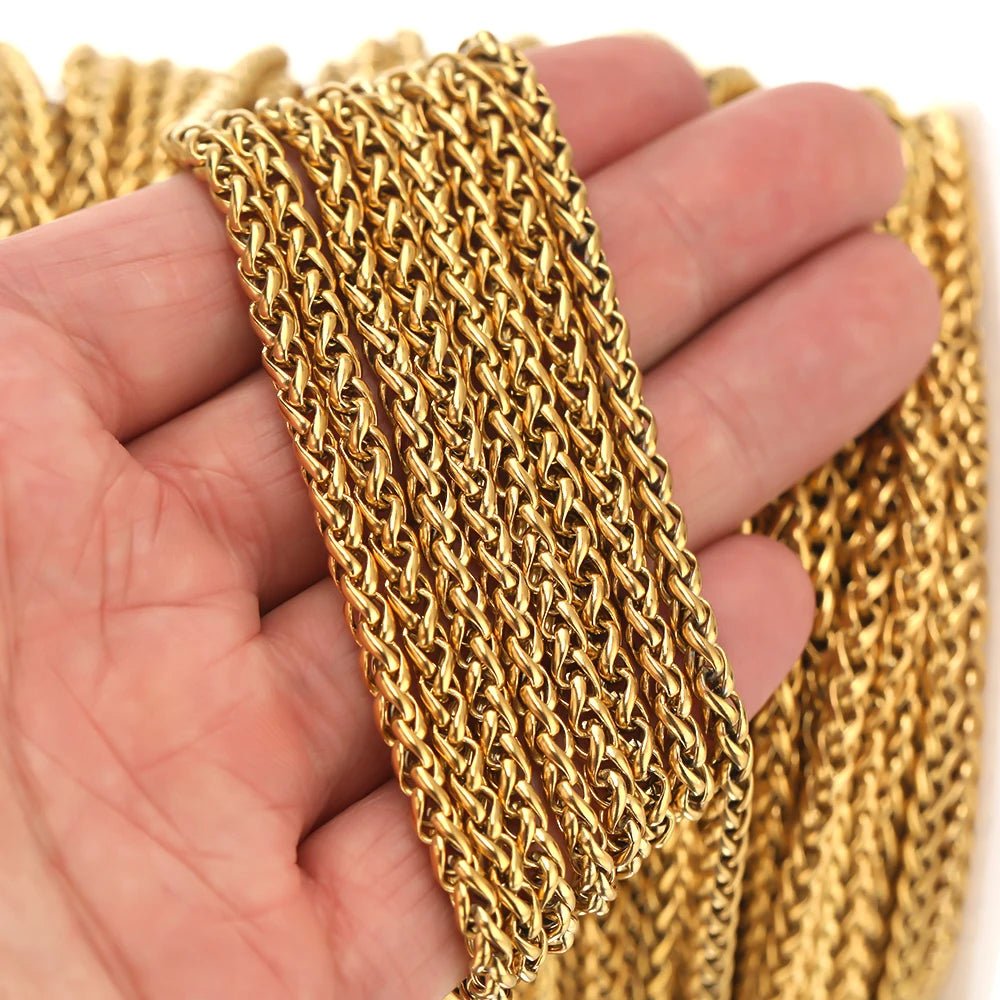 1 Meter 4mm Hiphop Snake Chains Stainless Steel Punk Necklaces Link Chains Bracelets Findings DIY Jewelry Gifts Accessories - The Discount Plug