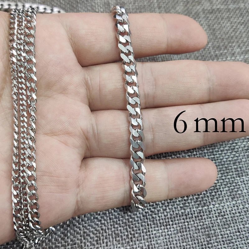 10 Feet Cuban Chain Stainless Steel Cuban Link Chain Gold Plated Black Curb Chain for Men or Women Jewelry Making - The Discount Plug
