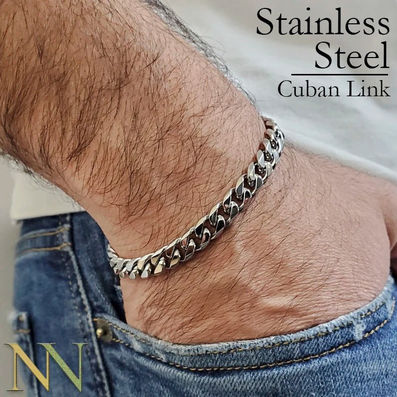 10 Feet Cuban Chain Stainless Steel Cuban Link Chain Gold Plated Black Curb Chain for Men or Women Jewelry Making - The Discount Plug