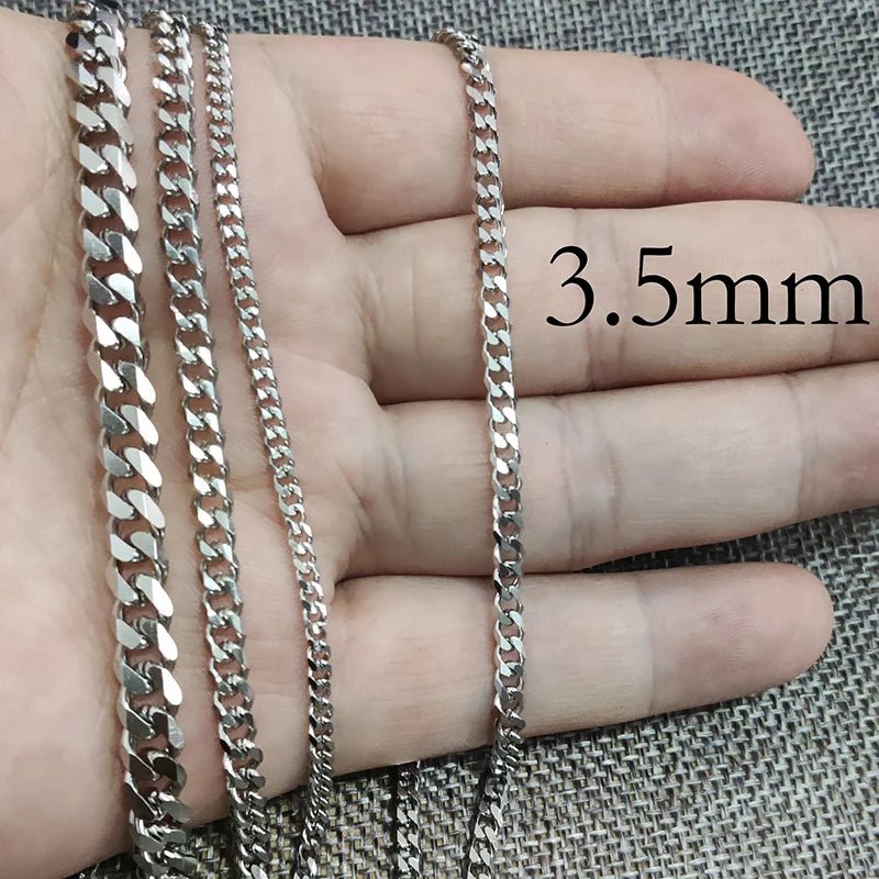 10 Feet Cuban Chain Stainless Steel Cuban Link Chain Gold Plated Black Curb Chain for Men or Women Jewelry Making - The Discount Plug