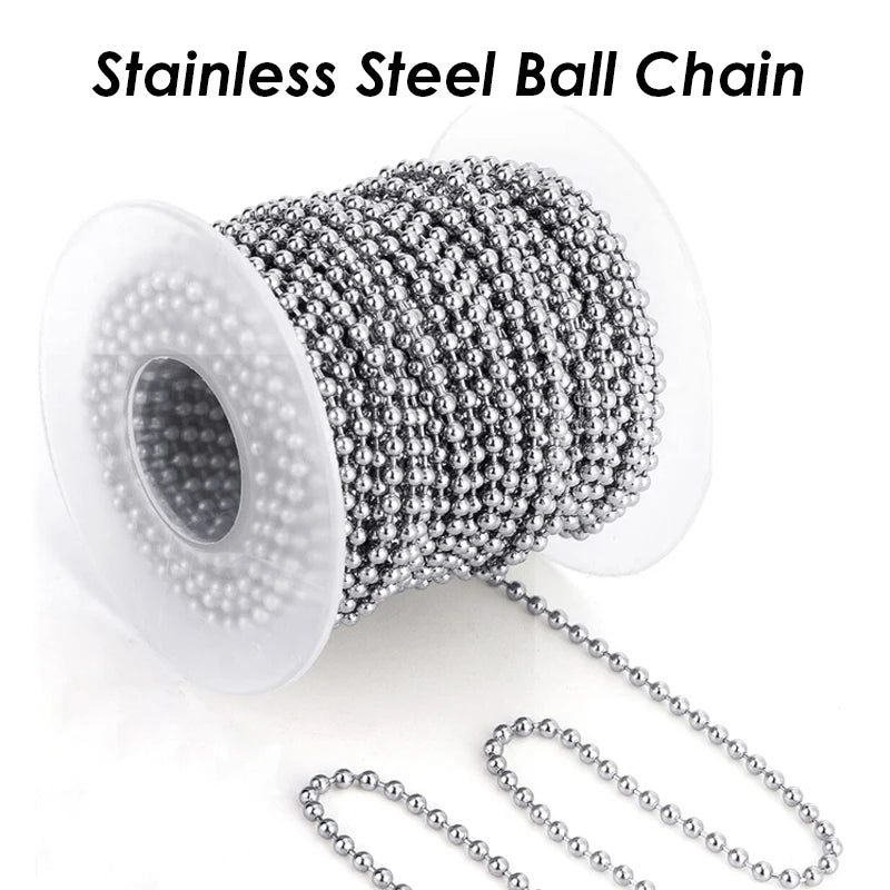 10 Meters Stainless Steel Ball Chain Gold Plate Stainless Steel Bead Chain on Roll 1.5mm 2mm 2.4mm Ball Chain for Jewelry Making - The Discount Plug