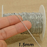 10 Meters - Stainless Steel Chain Bulk Wholesale Tarnish Free Gold Silver Curb Link Chain by Length Yard Foot for Jewelry Making - The Discount Plug