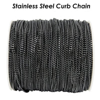 10 Meters - Stainless Steel Chain Bulk Wholesale Tarnish Free Gold Silver Curb Link Chain by Length Yard Foot for Jewelry Making - The Discount Plug