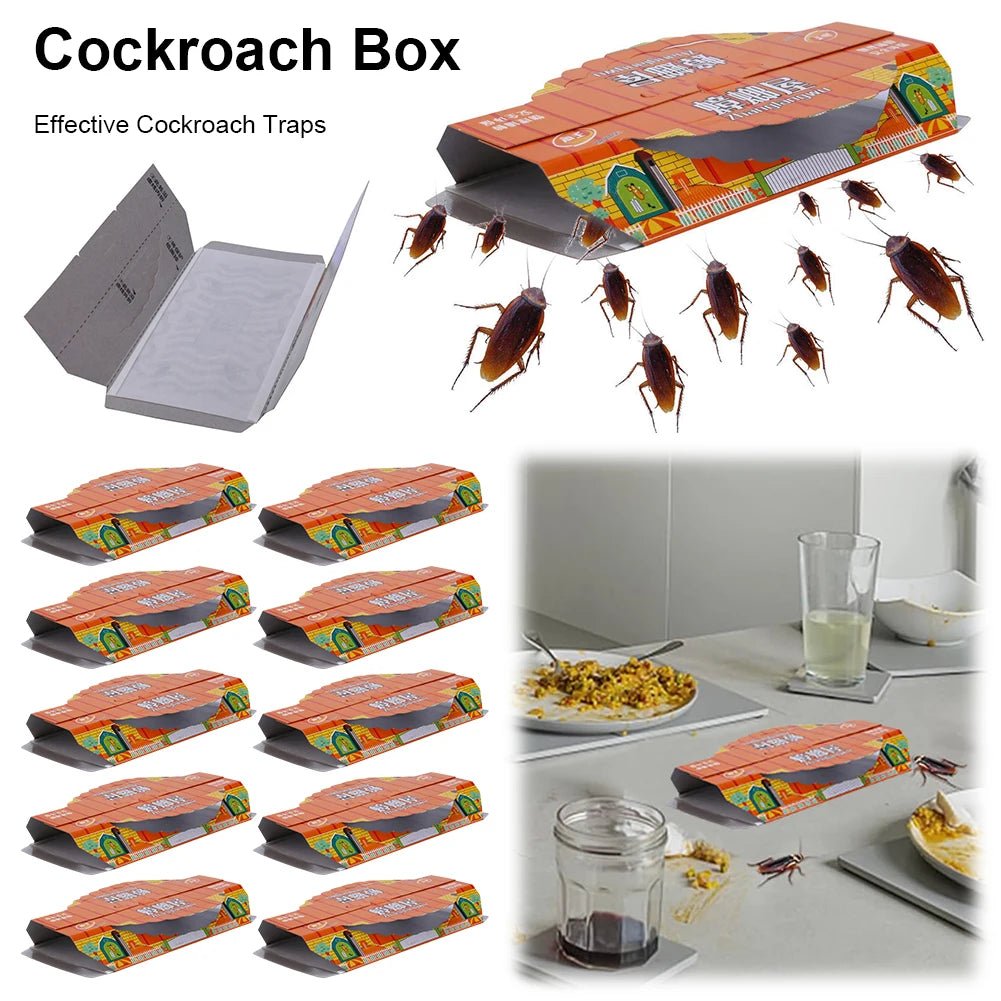 10 Pack Roach Baited Glue Traps Indoor Infestation Traps Glue Cockroach Killer Infestation Indoor Home Pest Bug Insect Control - The Discount Plug