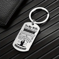 1pc, TO MY WIFE Valentine's Day Thanksgiving Military Card Creative Keychain, Backpack Pendant, Bag Charms, Birthday Gifts, Party Favors