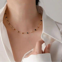 1Meter Elegant Mix Round Stone Beads 3mm Stainless Steel Chain for Jewelry Making DIY Necklaces Bracelet Clothing Craft Supplies - The Discount Plug