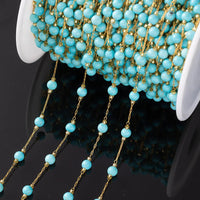 1Meter Elegant Mix Round Stone Beads 3mm Stainless Steel Chain for Jewelry Making DIY Necklaces Bracelet Clothing Craft Supplies - The Discount Plug