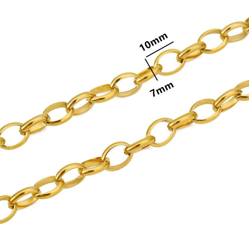 1meter PVD Gold Plated Stainless Steel Thick Large Heavy Chains for Jewelry Making Necklace Bracelet DIY Jewelry Chain Finding - The Discount Plug
