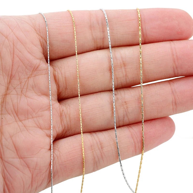 2 Meters 0.5mm 1mm Stainless Steel Thin Gold Cable Link Chain Snake Chain for DIY Necklace Earrings Jewelry Making Supplies Bulk - The Discount Plug