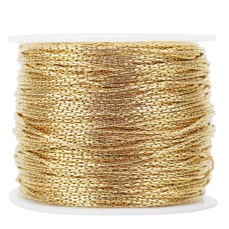 2 Meters 0.5mm 1mm Stainless Steel Thin Gold Cable Link Chain Snake Chain for DIY Necklace Earrings Jewelry Making Supplies Bulk - The Discount Plug