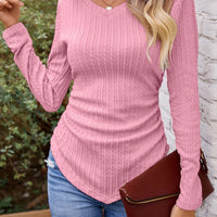 2024 Autumn and Winter Hot Sale Women's Long Sleeve Irregular Slim V Neck Solid Color Knitwear - The Discount Plug