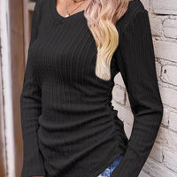 2024 Autumn and Winter Hot Sale Women's Long Sleeve Irregular Slim V Neck Solid Color Knitwear - The Discount Plug
