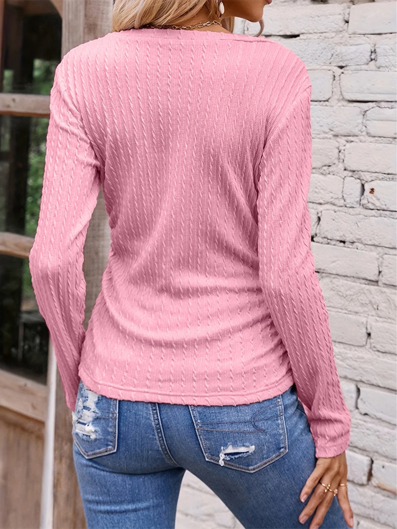 2024 Autumn and Winter Hot Sale Women's Long Sleeve Irregular Slim V Neck Solid Color Knitwear - The Discount Plug