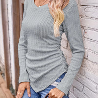 2024 Autumn and Winter Hot Sale Women's Long Sleeve Irregular Slim V Neck Solid Color Knitwear - The Discount Plug