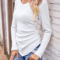 2024 Autumn and Winter Hot Sale Women's Long Sleeve Irregular Slim V Neck Solid Color Knitwear - The Discount Plug