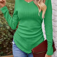 2024 Autumn and Winter Hot Sale Women's Long Sleeve Irregular Slim V Neck Solid Color Knitwear - The Discount Plug