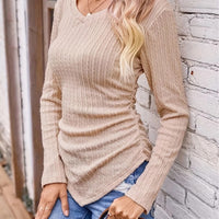 2024 Autumn and Winter Hot Sale Women's Long Sleeve Irregular Slim V Neck Solid Color Knitwear - The Discount Plug