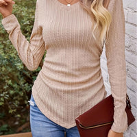 2024 Autumn and Winter Hot Sale Women's Long Sleeve Irregular Slim V Neck Solid Color Knitwear - The Discount Plug