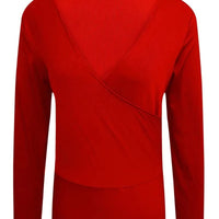 2024 Europe and the United States women's new fashion V - neck shirt slim thread solid color long - sleeved t-shirt - The Discount Plug