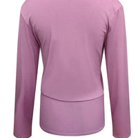 2024 Europe and the United States women's new fashion V - neck shirt slim thread solid color long - sleeved t-shirt - The Discount Plug