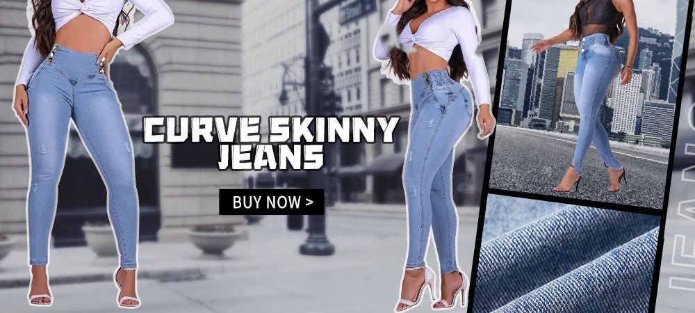 2024 Fashion Straight Elastic Jeans Women Mid Waist Skinny Denim Pants Y2K Trousers Shaping Butt Lift Slim - fit Jeans - The Discount Plug