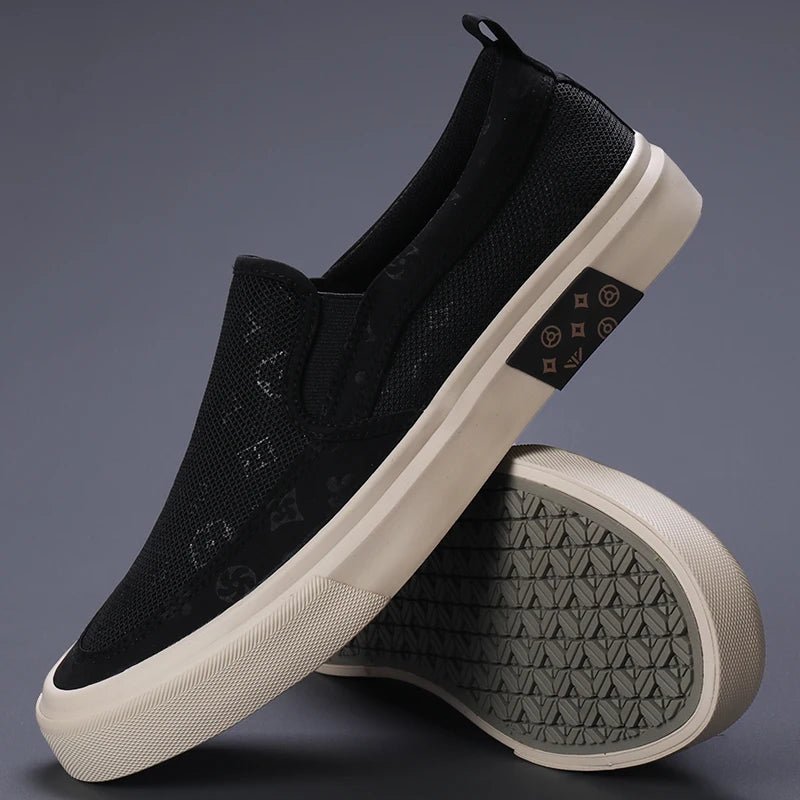 2024 New Men's Canvas Shoes Slip On Flat Outdoor Mens Sneakers Lightweight Driving Loafers Breathable Men's Canvas Shoes SS24611 - The Discount Plug