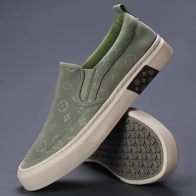 2024 New Men's Canvas Shoes Slip On Flat Outdoor Mens Sneakers Lightweight Driving Loafers Breathable Men's Canvas Shoes SS24611 - The Discount Plug