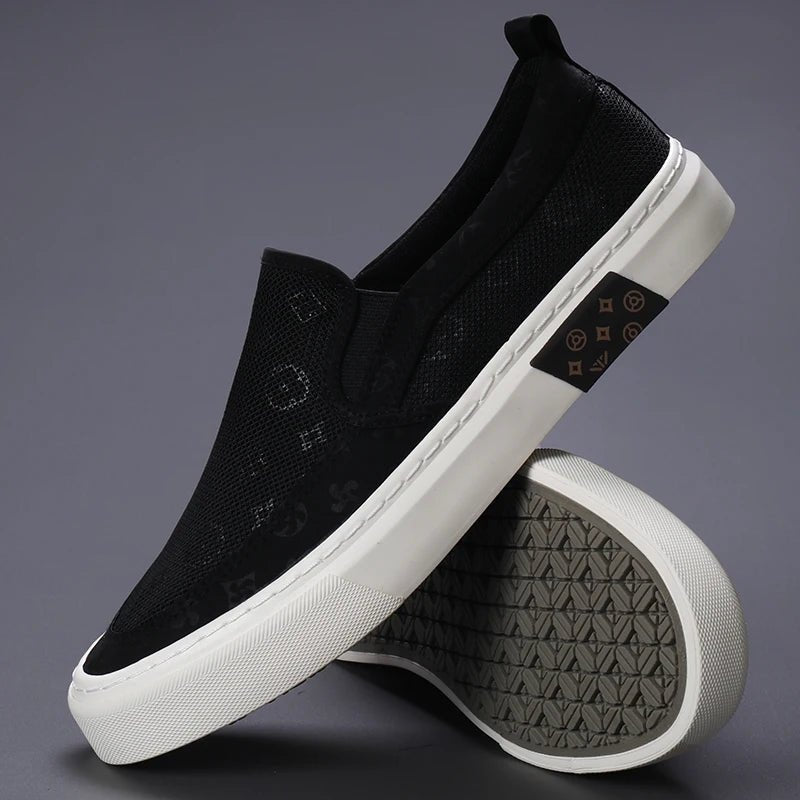2024 New Men's Canvas Shoes Slip On Flat Outdoor Mens Sneakers Lightweight Driving Loafers Breathable Men's Canvas Shoes SS24611 - The Discount Plug