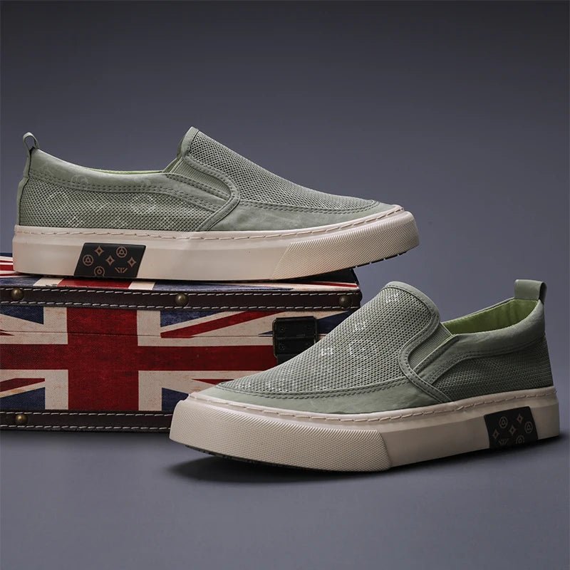 2024 New Men's Canvas Shoes Slip On Flat Outdoor Mens Sneakers Lightweight Driving Loafers Breathable Men's Canvas Shoes SS24611 - The Discount Plug