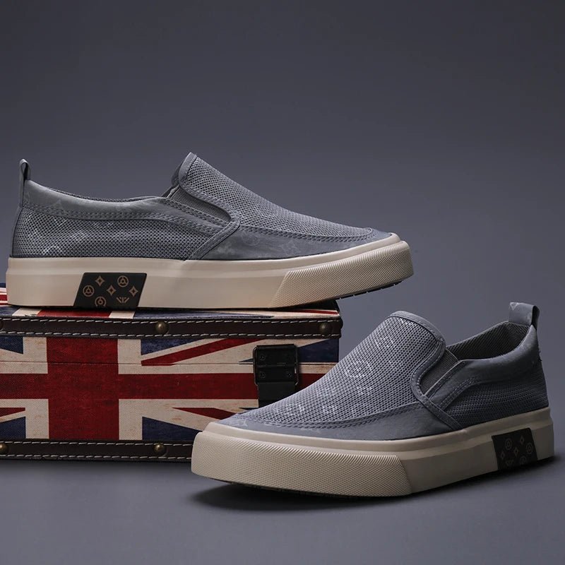 2024 New Men's Canvas Shoes Slip On Flat Outdoor Mens Sneakers Lightweight Driving Loafers Breathable Men's Canvas Shoes SS24611 - The Discount Plug