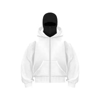 2025 Autumn Men Balaclava Y2K Gothic Harajuku Winter New Item Double Hooded Sweatshirt Men's Hooded Mask Zipper Sportswear Women - The Discount Plug