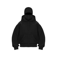 2025 Autumn Men Balaclava Y2K Gothic Harajuku Winter New Item Double Hooded Sweatshirt Men's Hooded Mask Zipper Sportswear Women - The Discount Plug