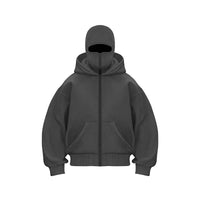 2025 Autumn Men Balaclava Y2K Gothic Harajuku Winter New Item Double Hooded Sweatshirt Men's Hooded Mask Zipper Sportswear Women - The Discount Plug