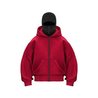 2025 Autumn Men Balaclava Y2K Gothic Harajuku Winter New Item Double Hooded Sweatshirt Men's Hooded Mask Zipper Sportswear Women - The Discount Plug